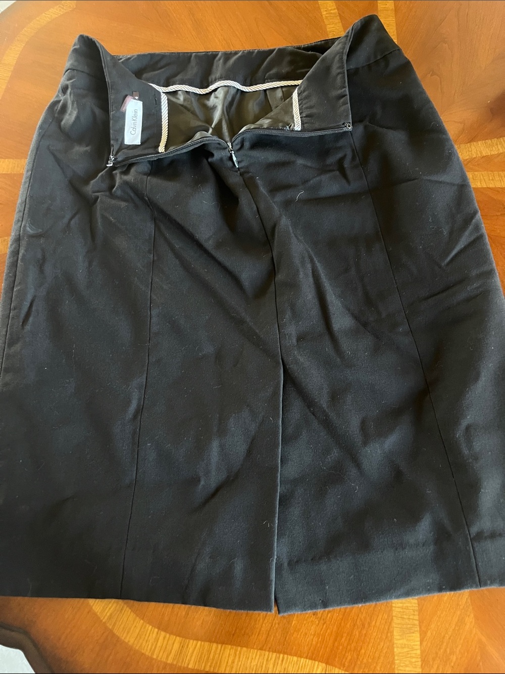 Calvin Klein Black Tailored Pencil Skirt with Front Slit